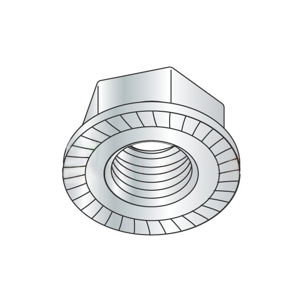 Newport Fasteners Serrated Lock Nut, 5/8"-18, Steel, Zinc Plated, 150 PK 840579 - main